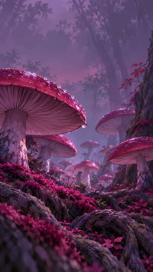 Mushroom Grove from Root Level — Anime wallpaper