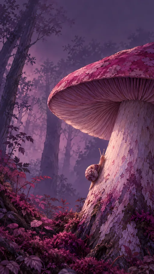 Snail on a Giant Mushroom — Anime wallpaper