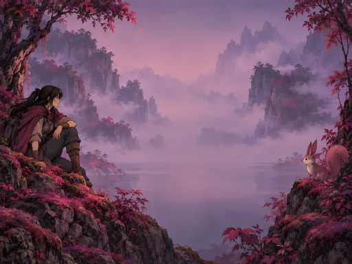 Explorer and the Forest Creature — Anime wallpaper