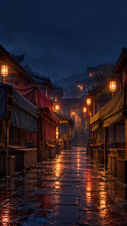 Night Market Alley — Anime wallpaper