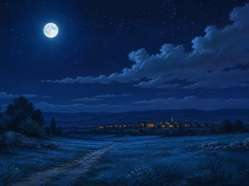 Premium Hand-painted Nighttime Animation Environment — Anime wallpaper
