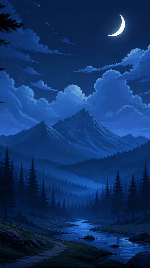 Refined 2D Animated Night Environment — Anime wallpaper