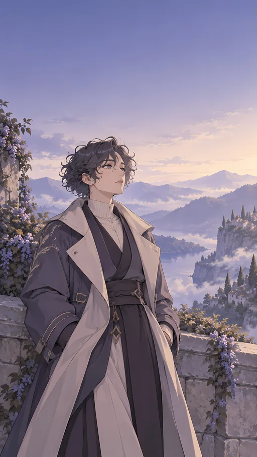 Short Curls and a Layered Coat — Anime wallpaper