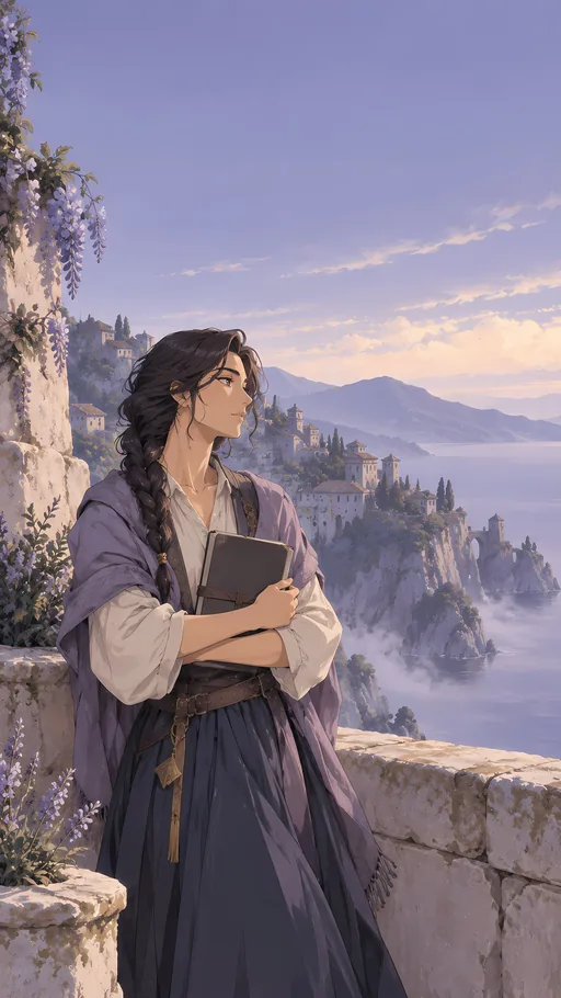 Dark Braid and a Sketchbook — Anime wallpaper