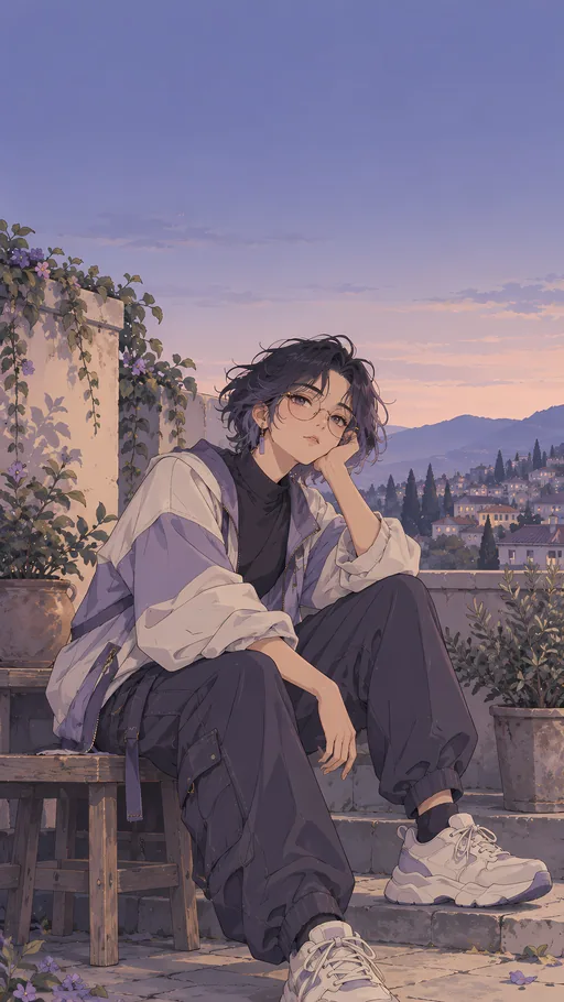 Round Glasses and Streetwear — Anime wallpaper