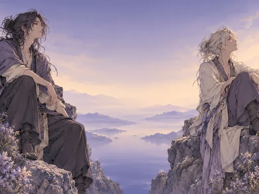 Fashion Duo on a Soft Gradient — Anime wallpaper