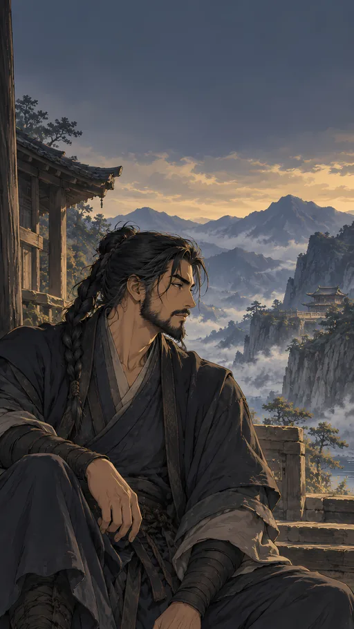 Tied-Back Braid in Soft Light — Anime wallpaper