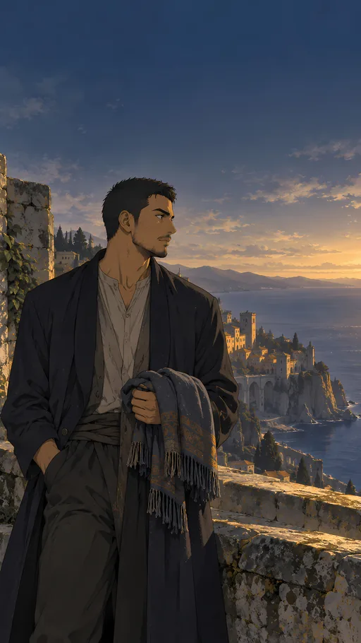 Folded Scarf in Hand — Anime wallpaper