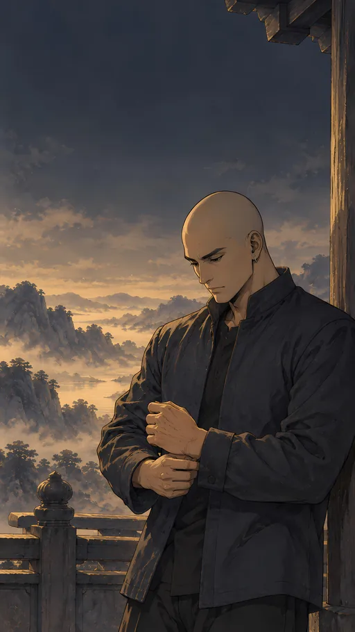 Shaved Head and a Jacket Cuff — Anime wallpaper