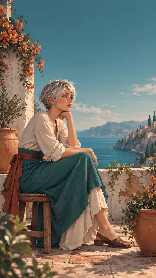 Silver Pixie Hair in Profile — Anime wallpaper
