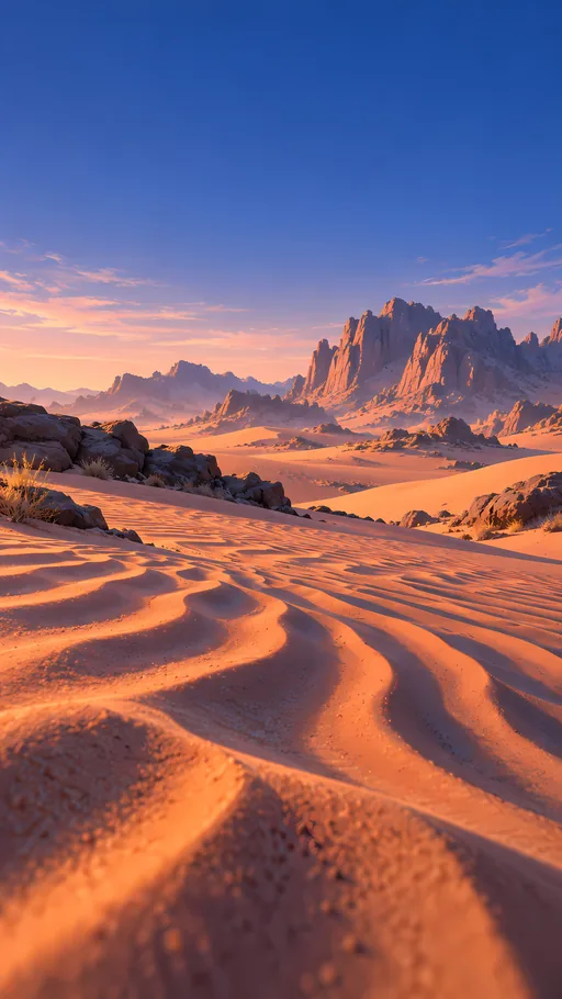 Wind-Carved Sand Ripples — Anime wallpaper