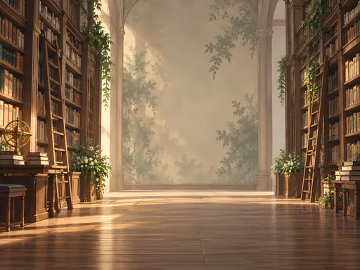 Quiet Bookshop Floor — Anime wallpaper
