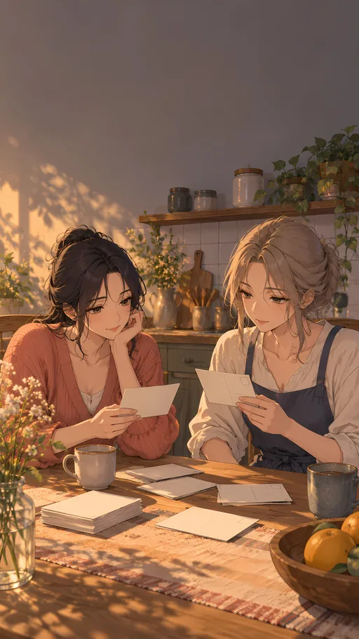 Postcards at the Kitchen Table — Anime wallpaper