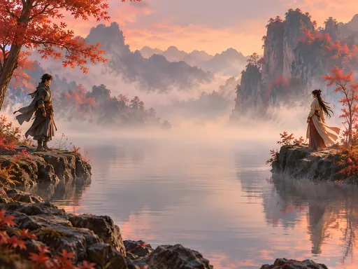 Friends Across the Misty Lake — Anime wallpaper