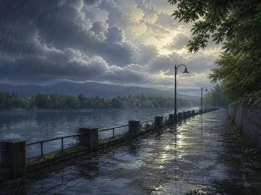 Premium Hand-painted Rainy Animation Environment — Anime wallpaper