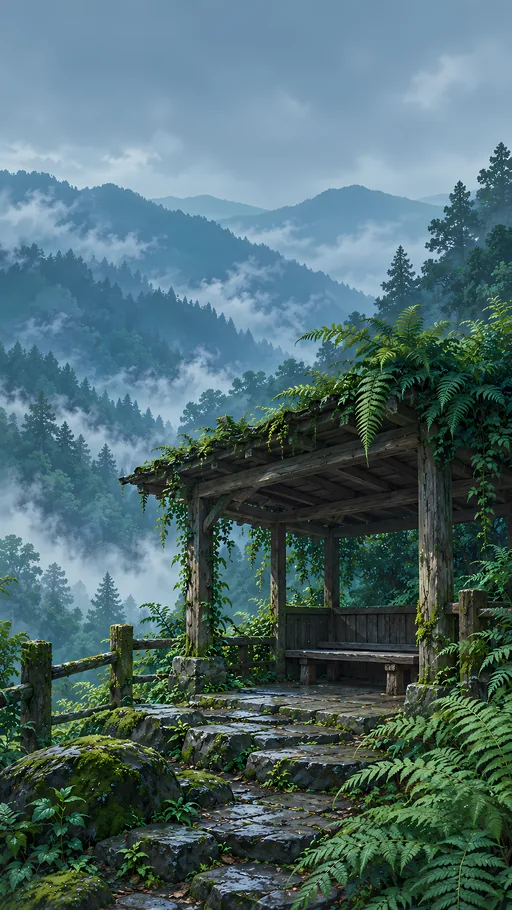Field Shelter Beneath the Ferns — Anime wallpaper