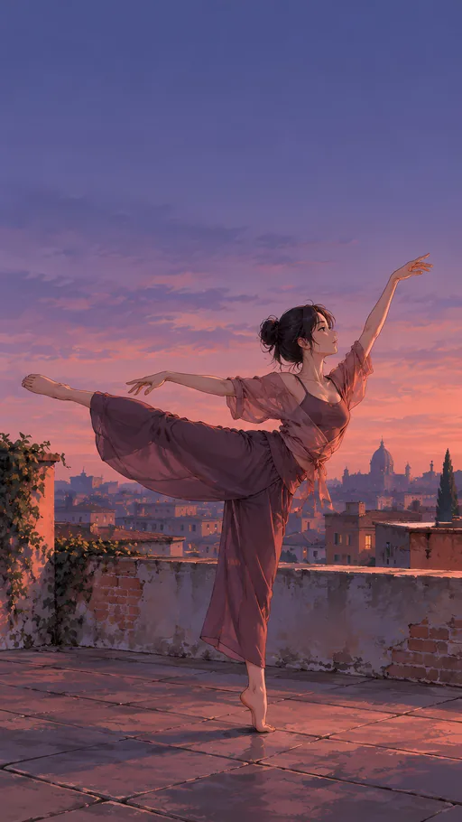 Dancer at Blue Hour — Anime wallpaper