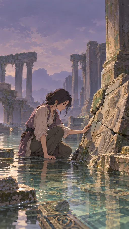 Studying the Broken Relief — Anime wallpaper