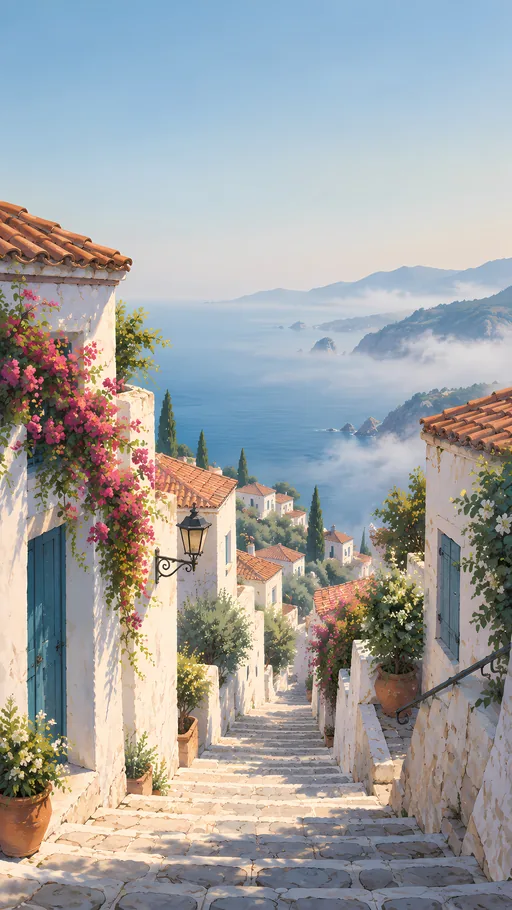 Stairway to the Misty Sea — Anime wallpaper