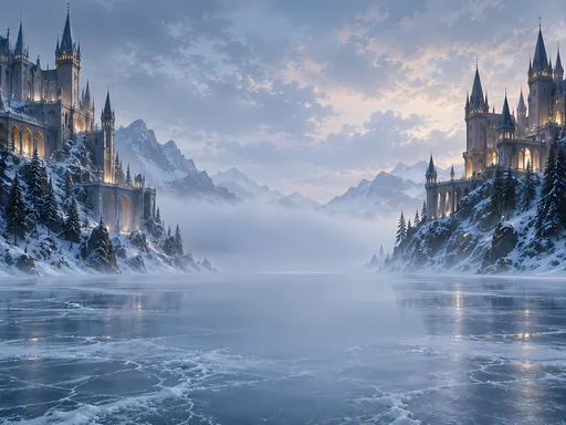 Castle Wings on the Frozen Shore — Anime wallpaper