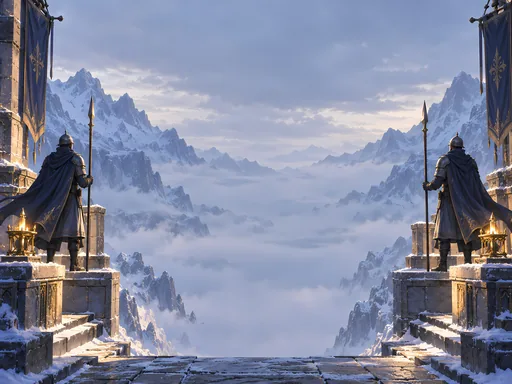 Two Guards in the Snow — Anime wallpaper