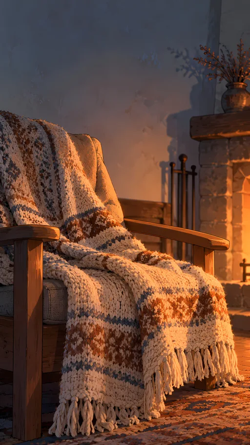 Knitted Blanket by Firelight — Anime wallpaper