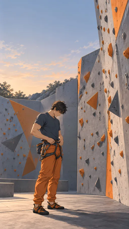 Climber at the Training Wall — Anime wallpaper