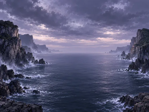 Storm Headlands and Dark Water — Anime wallpaper