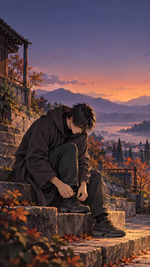 Hoodie and a Shoelace — Anime wallpaper