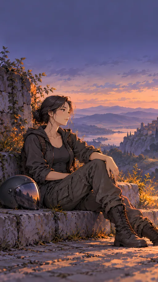 Cargo Outfit and a Helmet — Anime wallpaper