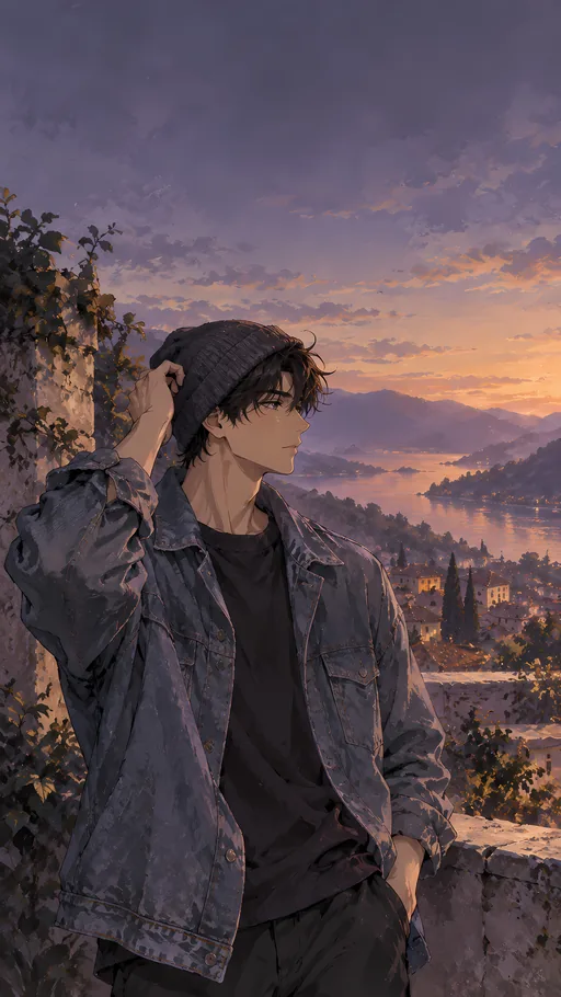 Denim Jacket and a Beanie — Anime wallpaper