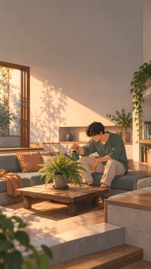 Watering the Fern — Anime wallpaper
