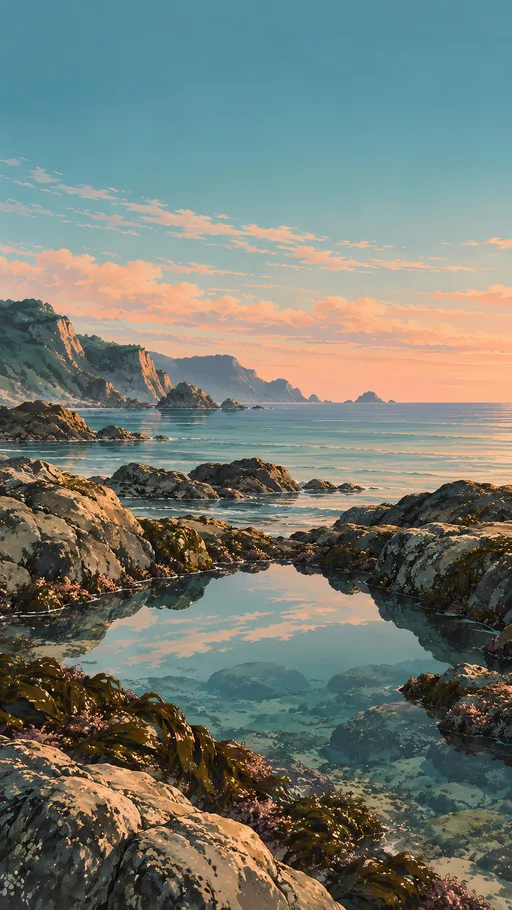 Tide Pool and Cloud Bands — Anime wallpaper