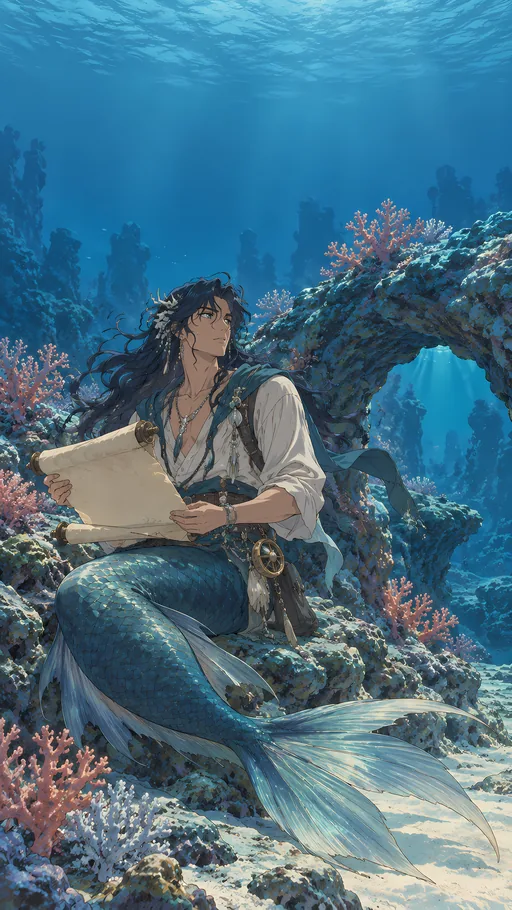 Merfolk Cartographer — Anime wallpaper