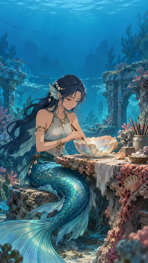 Shaping a Pearl Bowl — Anime wallpaper