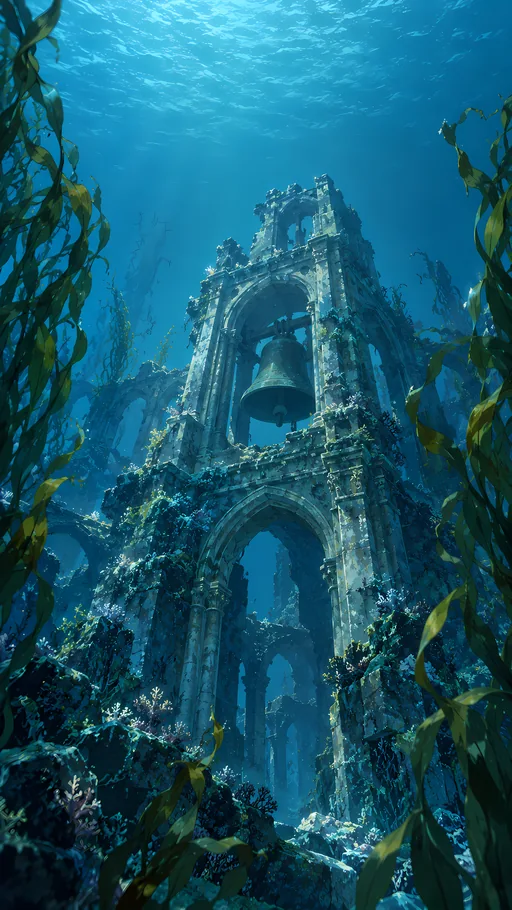 Sunken Bell Tower — Anime wallpaper