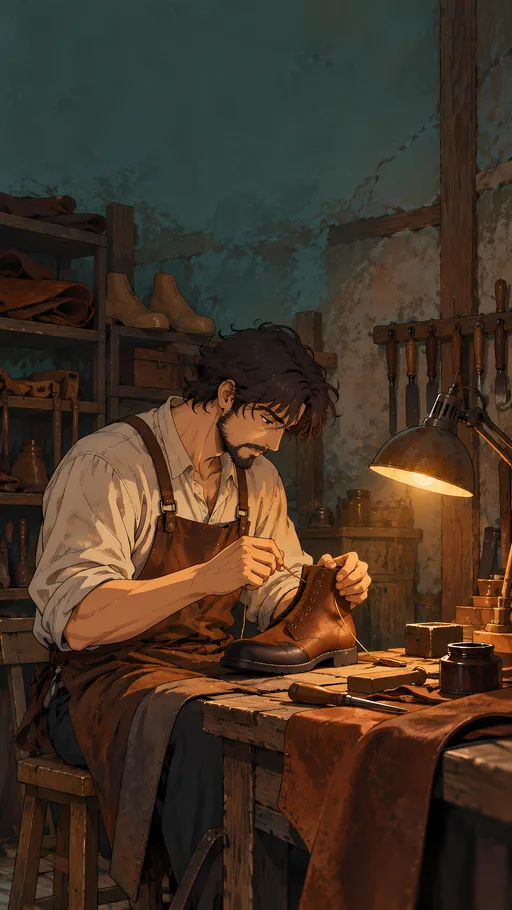 Cobbler Under the Task Lamp — Anime wallpaper