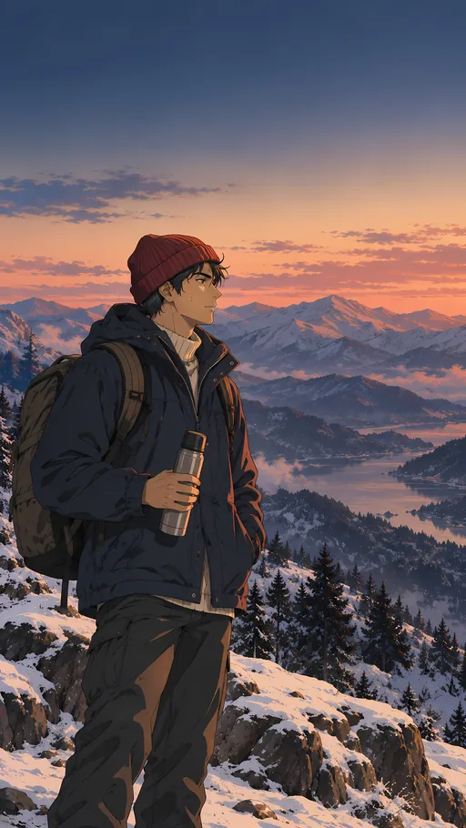Knitted Cap and a Flask — Anime wallpaper