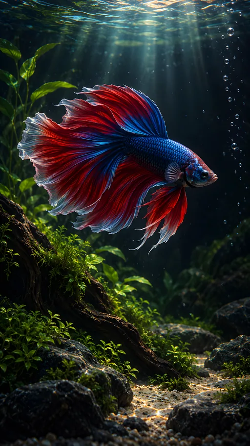Sapphire and Crimson Betta — Animals & Wildlife wallpaper
