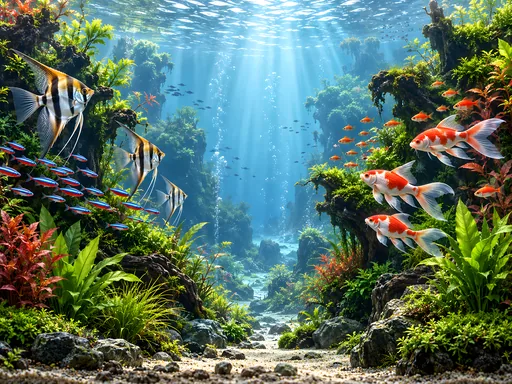 Planted Aquarium Islands — Animals & Wildlife wallpaper