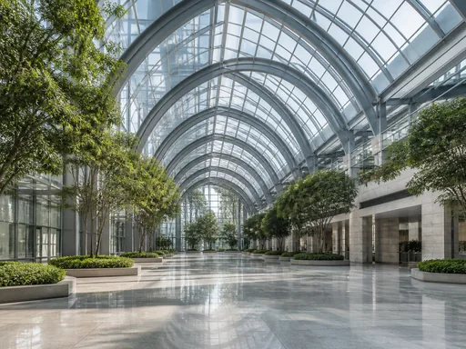 Broad Glass Atrium Filled — Cities & Architecture Galaxy Fold wallpaper