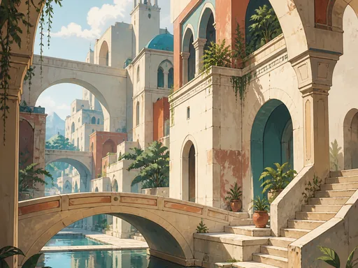 Broad Sunlit Architectural Plaza Framed By — Cities & Architecture Galaxy Fold wallpaper