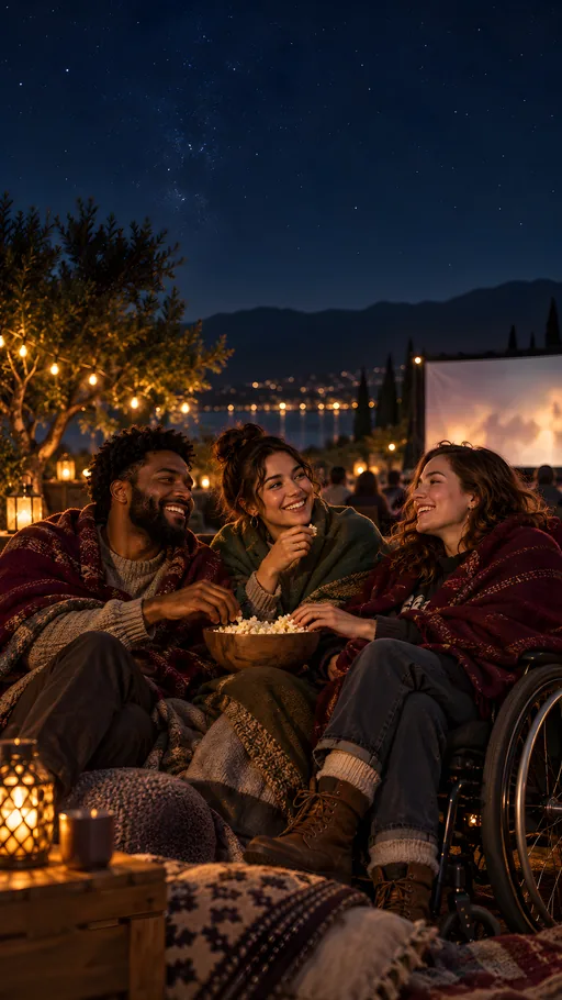 Friends at an Outdoor Cinema — People & Portraits wallpaper