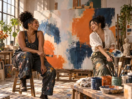 Friends Painting in the Studio — People & Portraits wallpaper