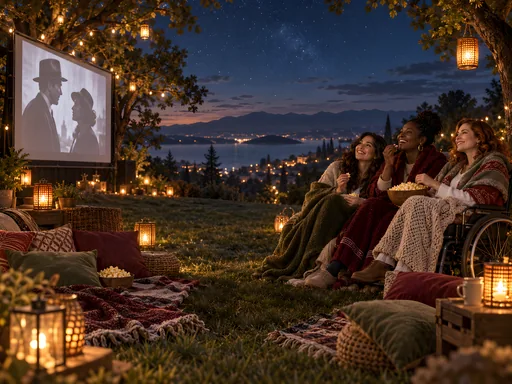 Friends at an Outdoor Cinema — People & Portraits wallpaper