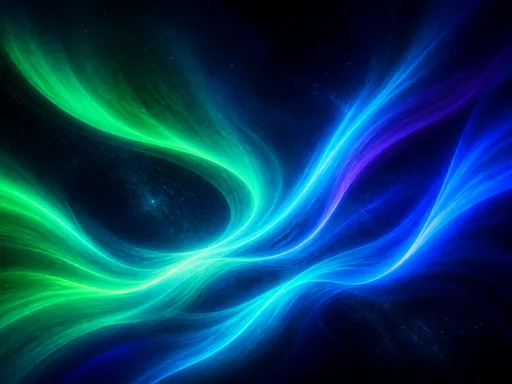 Broad Interwoven Aurora-like Ribbons Sweeping — Abstract Galaxy Fold wallpaper