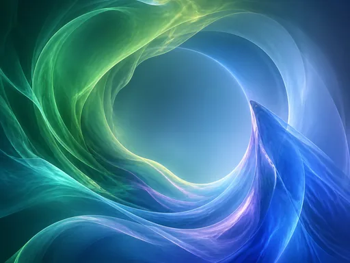Floating Crescent-shaped Waves — Abstract Galaxy Fold wallpaper
