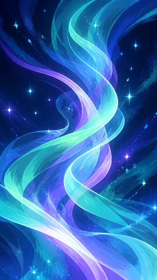 Luminous Painted Ribbons — Abstract wallpaper
