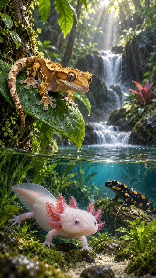Crested Gecko on a Leaf — Animals & Wildlife wallpaper