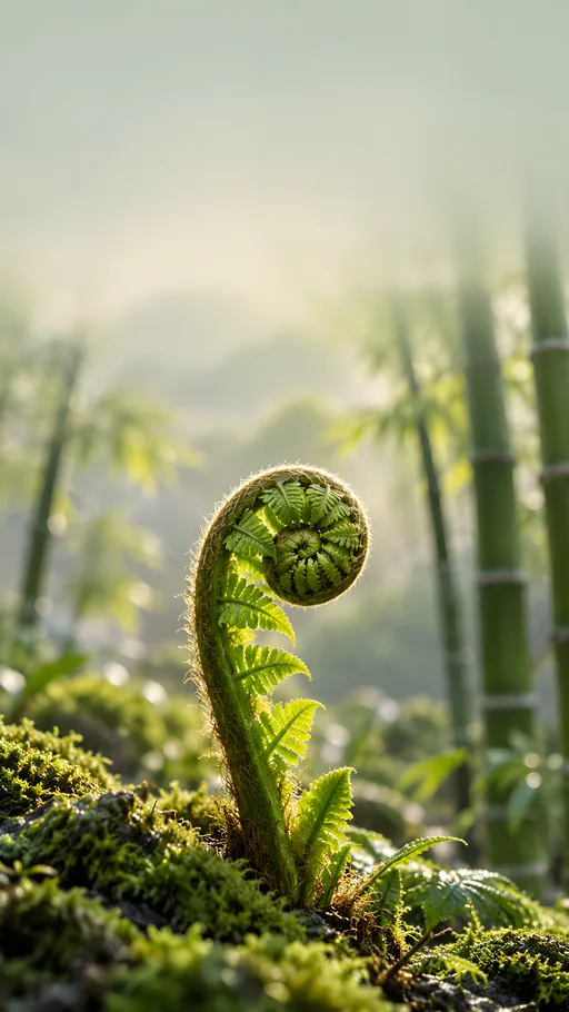 Fern Crozier Among Bamboo — Nature & Landscapes wallpaper